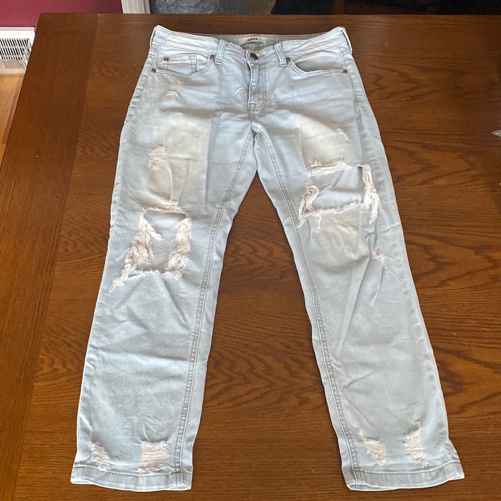 Just Black Denim distress straight leg jean